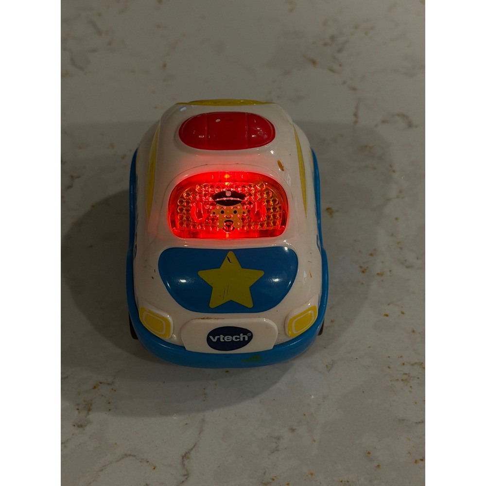 VTech Go Go Smart Wheels Police Car White Blue Light Up Sound Toddler Toy